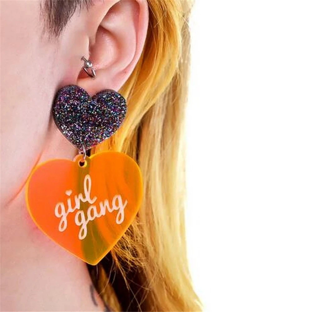 Women Drop Dangle Earrings Weird Big Cute Orange Heart Night club Bar Fashion Jewelry
Women Drop Dangle Earrings Weird Big Cute Orange Heart Night club Bar Fashion Jewelry