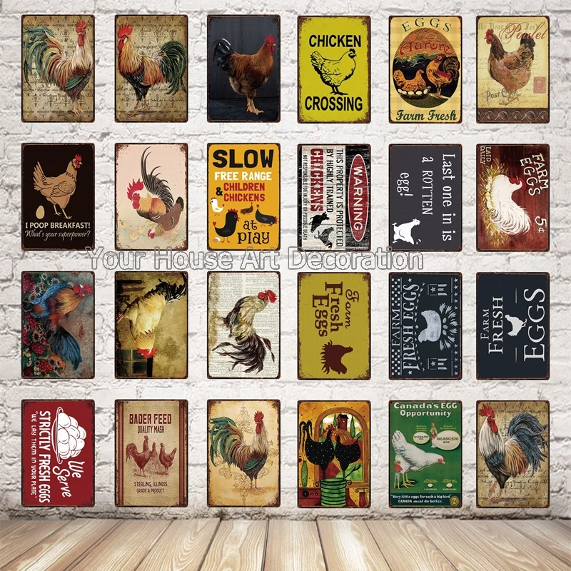 Metal Tin Signs Chicken Fresh Eggs Crossing Farm Wall Poster Pictures Home Decor Bar Wall Art Painting 30x20
Metal Tin Signs Chicken Fresh Eggs Crossing Farm Wall Poster Pictures Home Decor Bar Wall Art Painting 30x20