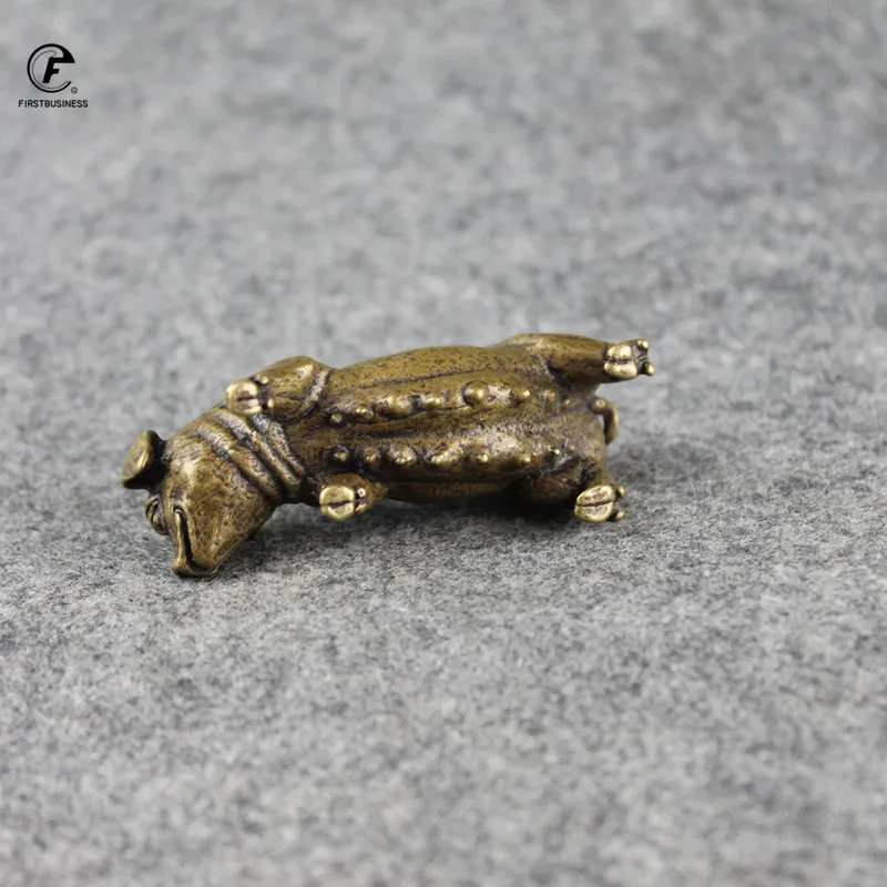 New Chinese Classical Bronze Tea Pet Desktop Small Animals Zodiac Sow Pig Solid Copper Figurines Miniatures Zen Ornament Decor | Дом и сад