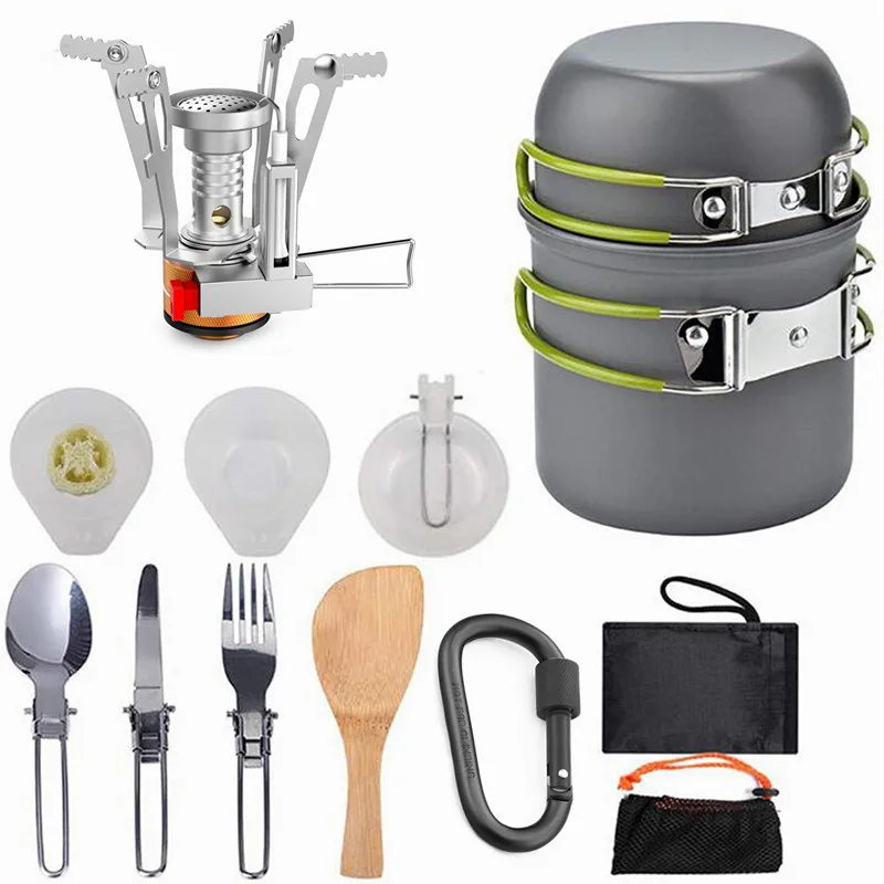 Portable Outdoor Camping Tableware Camping Pot Camping Stoves Sets Camping Hiking Travel Utensils Picnic Cookware With Gas Stove
Portable Outdoor Camping Tableware Camping Pot Camping Stoves Sets Camping Hiking Travel Utensils Picnic Cookware With Gas Stove