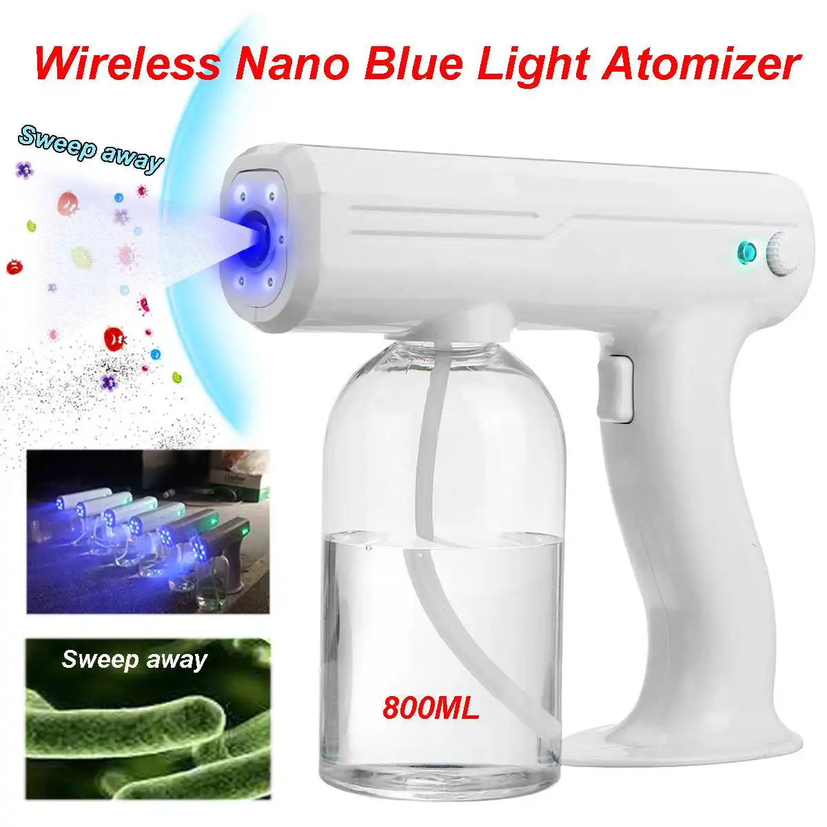 800ML Handheld Atomization Disinfection Spray Gun 110V/220V Wireless Rechargeable Nano Steam Gun Household Atomizer Machine
800ML Handheld Atomization Disinfection Spray Gun 110V/220V Wireless Rechargeable Nano Steam Gun Household Atomizer Machine