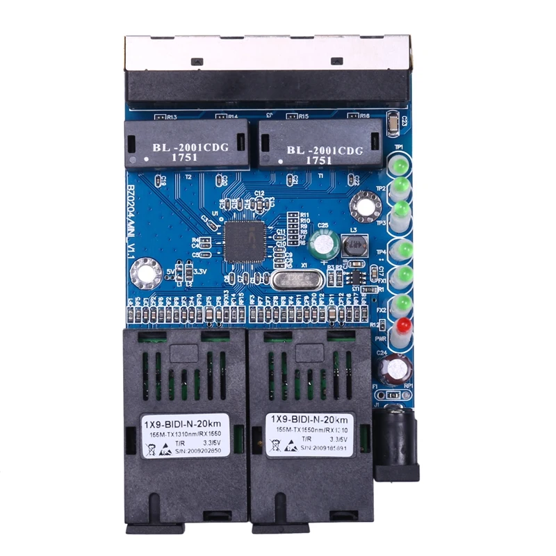 Волоконно-оптический коммутатор Ethernet 4 RJ45 2 SC, одномодовый медиаконвертер, печатная плата 10/100M
Волоконно-оптический коммутатор Ethernet 4 RJ45 2 SC, одномодовый медиаконвертер, печатная плата 10/100M
