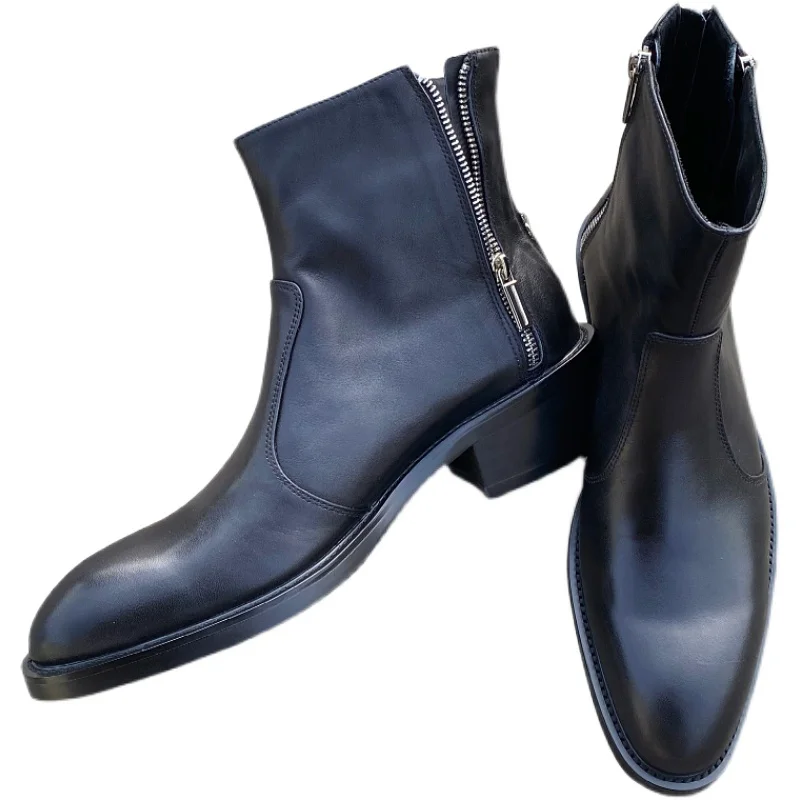 Handmade Top quality Men's Boots Pointed toe Men Boots winter Zipper increase Ankle Boots for men
Handmade Top quality Men's Boots Pointed toe Men Boots winter Zipper increase Ankle Boots for men