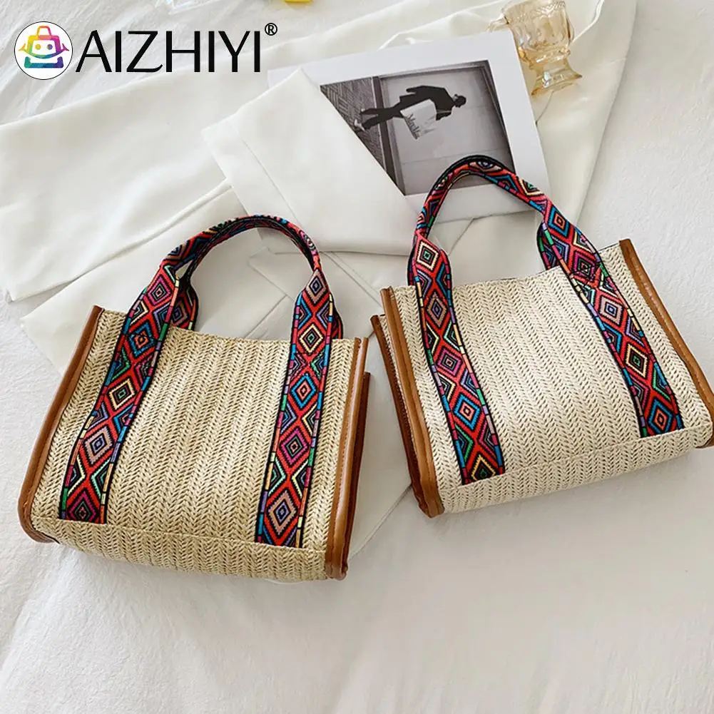 Ethnic Style Women Beach Woven Large Capacity Tote Handbag Shoulder Shopping Small Beach HandBags Women Summer Bags
Ethnic Style Women Beach Woven Large Capacity Tote Handbag Shoulder Shopping Small Beach HandBags Women Summer Bags