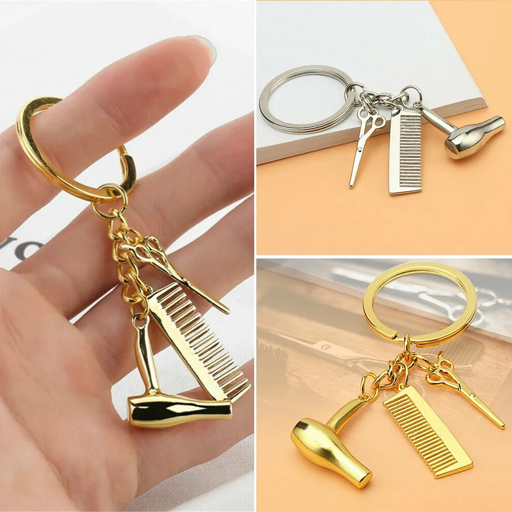Hairdresser Hair Dryer Scissor Comb Car Keychain Creative Key Ring Jewelry Gift High Quality Car Keychain Ring
Hairdresser Hair Dryer Scissor Comb Car Keychain Creative Key Ring Jewelry Gift High Quality Car Keychain Ring