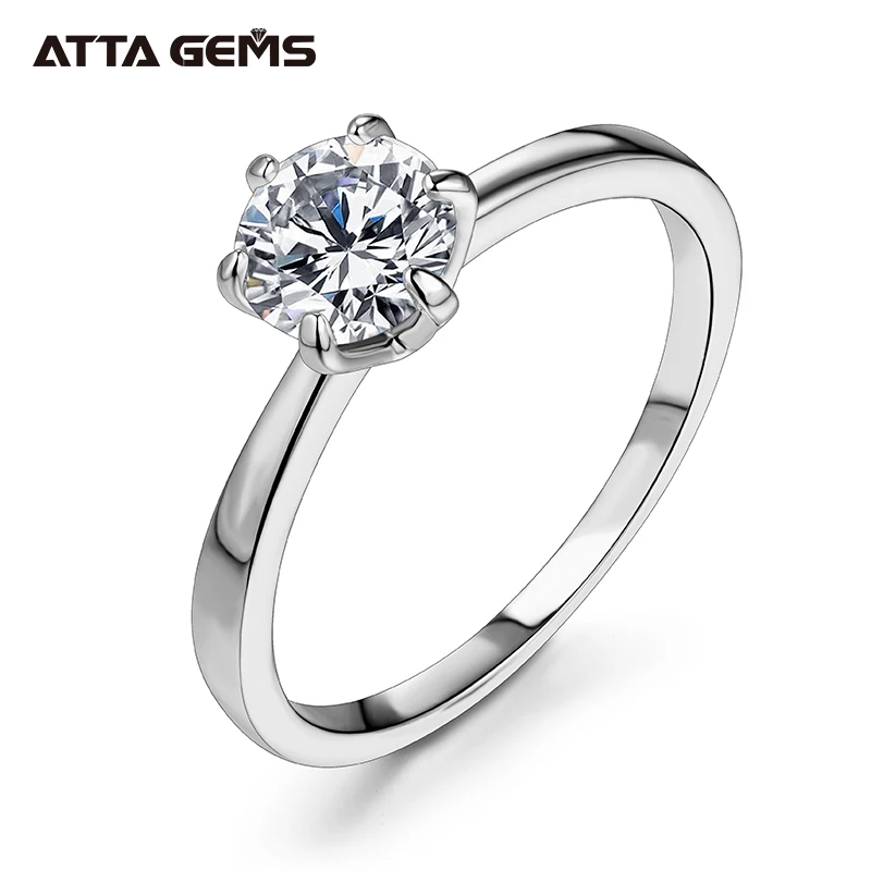 ATTAGEMS 1ct 2ct 3ct Moissanite Ring Round Brilliant Cut Diamond Test Passed Moissanite Diamond Solitaire Rings for Women
ATTAGEMS 1ct 2ct 3ct Moissanite Ring Round Brilliant Cut Diamond Test Passed Moissanite Diamond Solitaire Rings for Women