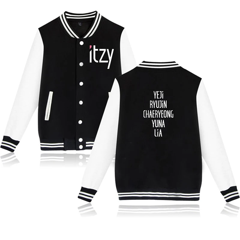 Itzy Kpop Fashion Design Baseball Jacket Men Women Hoodie Sweatshirts Coat Tops Casual Long Sleeve Hoodies Jackets Plus Size 4XL 
Itzy Kpop Fashion Design Baseball Jacket Men Women Hoodie Sweatshirts Coat Tops Casual Long Sleeve Hoodies Jackets Plus Size 4XL