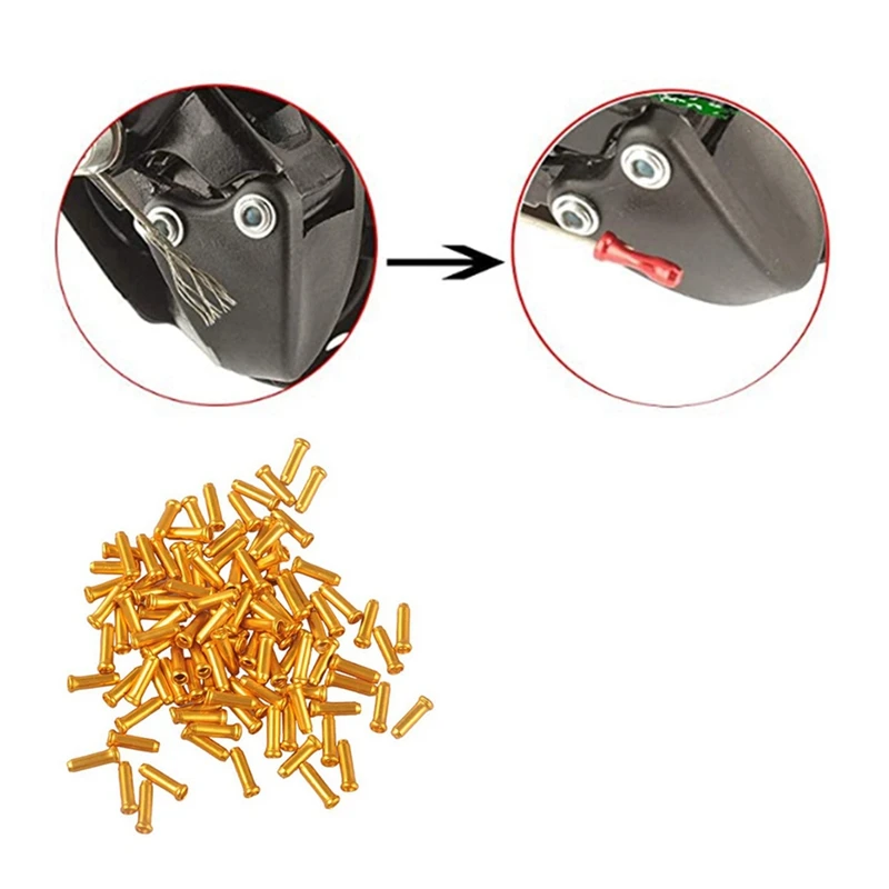 1000Pcs Crimp Bike Cable End Caps Cable Caps for Bike Shift Alloy Road Mountain Bike Brake Tips Shifter Black & Golden
1000Pcs Crimp Bike Cable End Caps Cable Caps for Bike Shift Alloy Road Mountain Bike Brake Tips Shifter Black & Golden