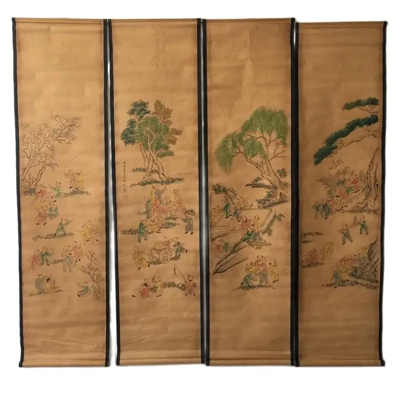 Chinese traditional Chinese painting and calligraphy four-screen collection Baizitu home living room decoration
Chinese traditional Chinese painting and calligraphy four-screen collection Baizitu home living room decoration