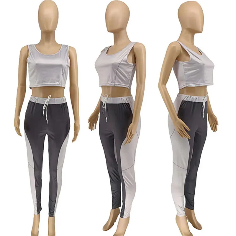 WUHE Fitness Sports 2 Piece Suits Off Shoulder V Neck Sleeveless Top and Drawstring Pencil Pants Casual Club Party Outfits
WUHE Fitness Sports 2 Piece Suits Off Shoulder V Neck Sleeveless Top and Drawstring Pencil Pants Casual Club Party Outfits