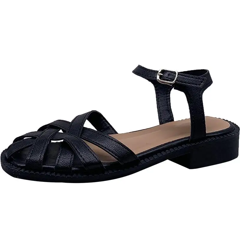 2021 Summer Female Sandal Low-Heeled Shoes With Strap Soft Buckle Girls Low-heeled Fashion New Closed Comfort Gladiator Beige Ba
2021 Summer Female Sandal Low-Heeled Shoes With Strap Soft Buckle Girls Low-heeled Fashion New Closed Comfort Gladiator Beige Ba