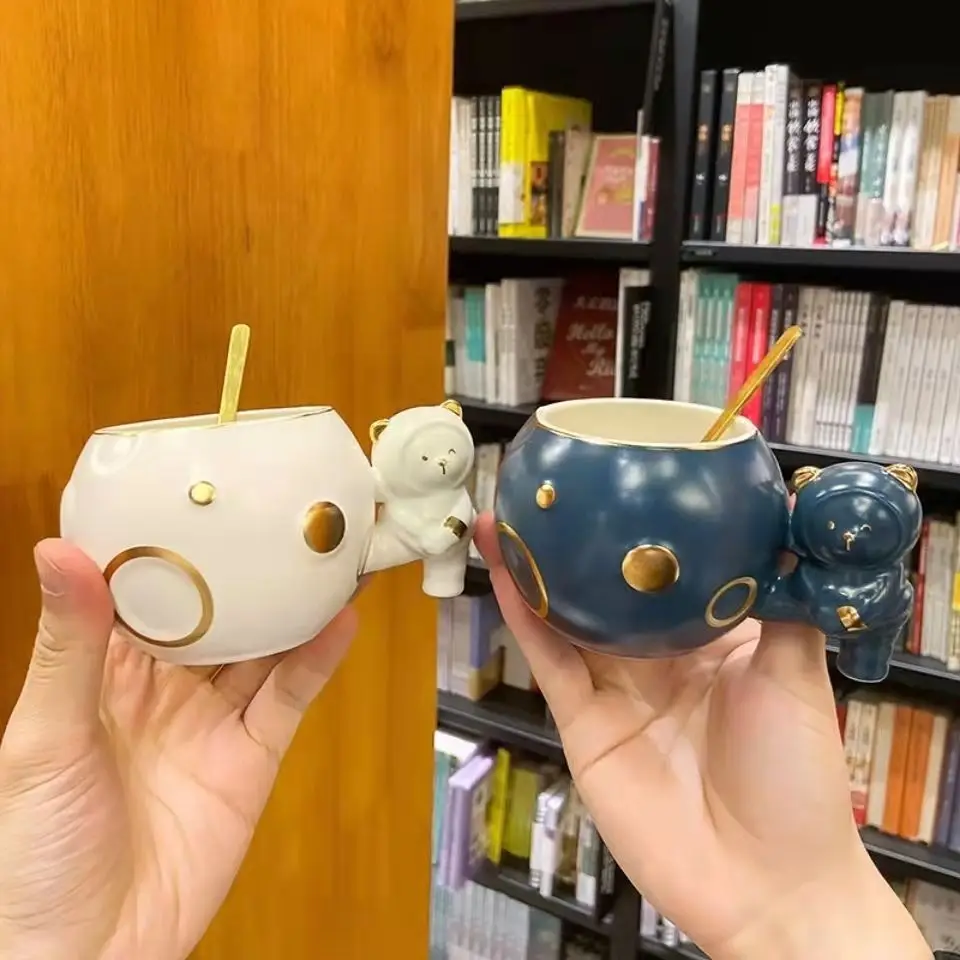 New Cartoon Cute Bear Ceramic Coffee Cup and Plate Nutritional Breakfast Cup Milk Coffee Ceramic Mug Wholesale
New Cartoon Cute Bear Ceramic Coffee Cup and Plate Nutritional Breakfast Cup Milk Coffee Ceramic Mug Wholesale