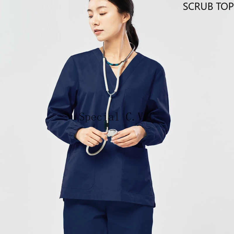 Women Scrub Top Long Sleeve Medical Uniforms Cotton Nurse Scrubs Shirt V Neck Doctor Costume Cotton Workwear Hospital Overalls
Women Scrub Top Long Sleeve Medical Uniforms Cotton Nurse Scrubs Shirt V Neck Doctor Costume Cotton Workwear Hospital Overalls