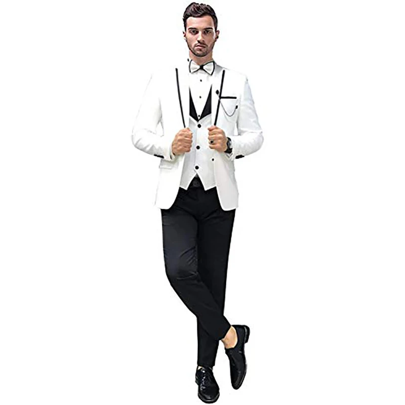 Men's Slim Fit Suits Peak Lapel Formal Party Tuxedo Sets 3 Pieces Jacket Vest and Pants for Groom Wedding Blazer Masculino
Men's Slim Fit Suits Peak Lapel Formal Party Tuxedo Sets 3 Pieces Jacket Vest and Pants for Groom Wedding Blazer Masculino
