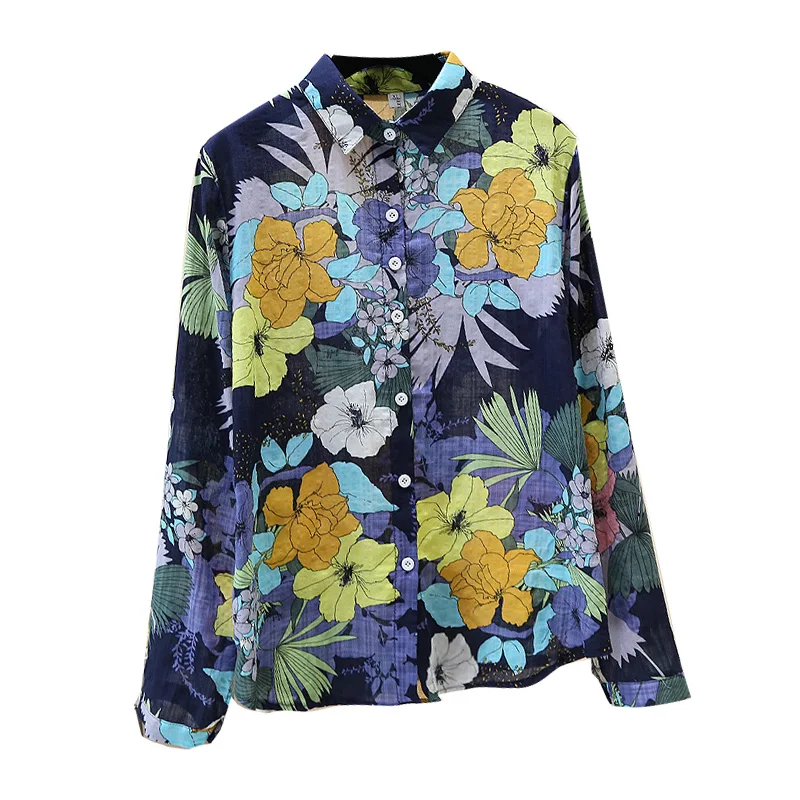 Spring Summer Women's Printed Shirt Korean New Retro Fashion Turn-down Collar Long-sleeved Shirt Female Casual Blouse GD435
Spring Summer Women's Printed Shirt Korean New Retro Fashion Turn-down Collar Long-sleeved Shirt Female Casual Blouse GD435