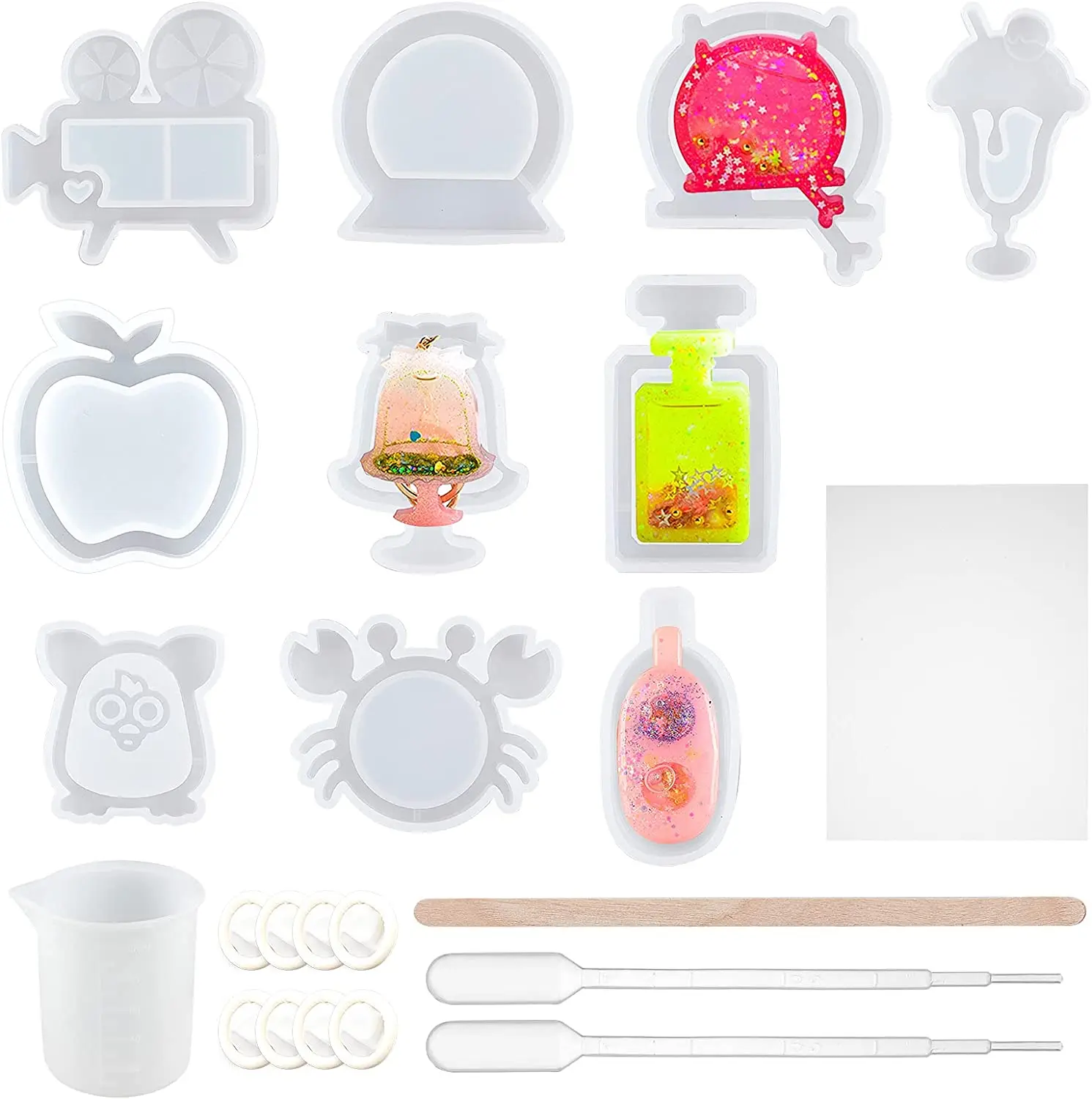 10 types of silicone ice cream apple pudding resin mold kit with 100 ml measuring cup 3D art mold set DIY craft jewelry making
10 types of silicone ice cream apple pudding resin mold kit with 100 ml measuring cup 3D art mold set DIY craft jewelry making