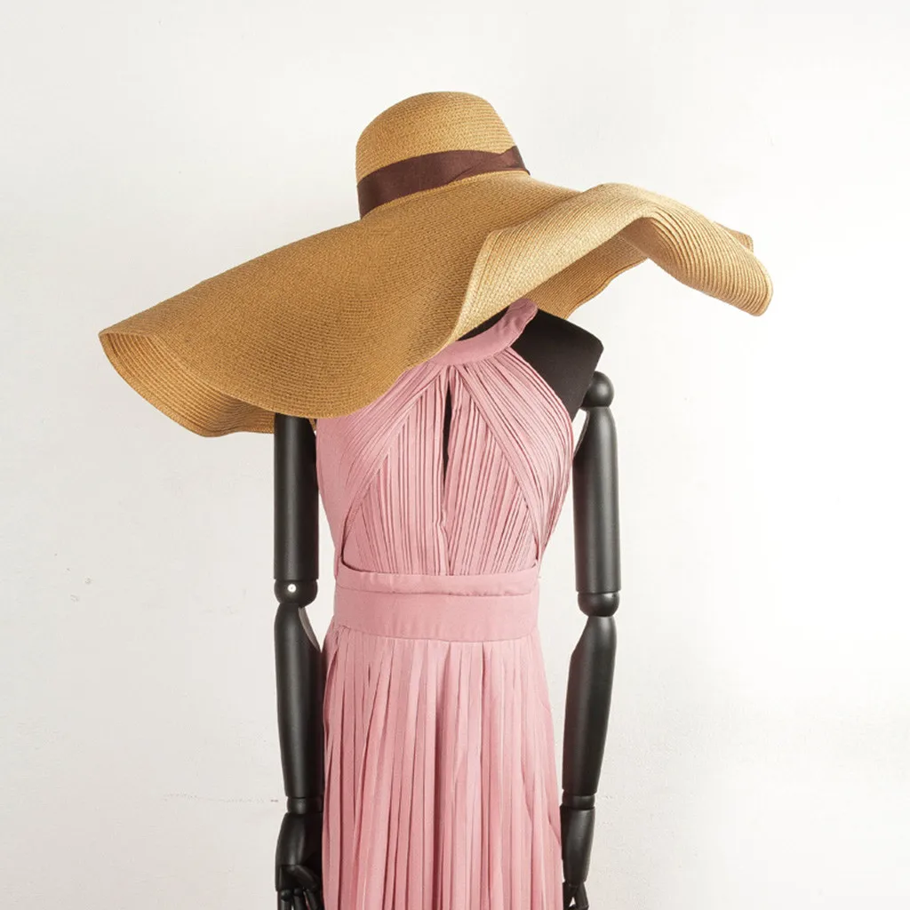 Women's Hat Fashion Large Sun Hat Beach Anti-uv Sun Protection Foldable Straw Cap Cover Foldable Wide Brim Straw Hat
Women's Hat Fashion Large Sun Hat Beach Anti-uv Sun Protection Foldable Straw Cap Cover Foldable Wide Brim Straw Hat
