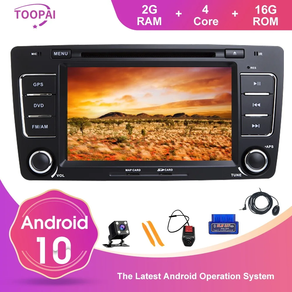 Автомобильная Мультимедийная система TOOPAI стерео на Android 10 с GPS для Skoda Octavia Yeti 2009