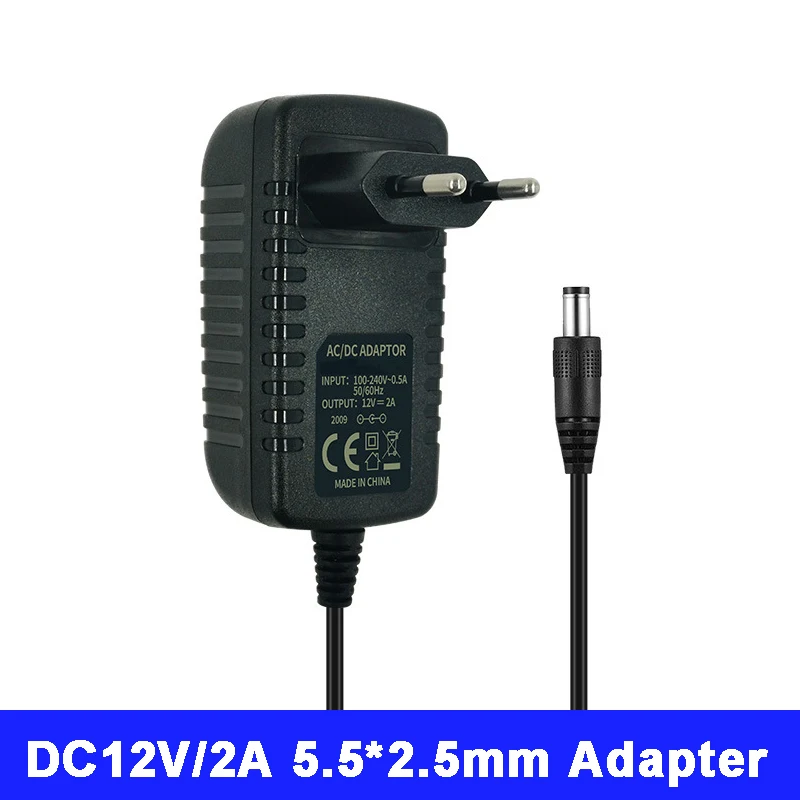 AC 110-240V to DC 12V 2A 5.5*2.5/2.1mm Universal Power Adapter Supply Charger Adaptor for LED light strips Security CCTV Rounter
AC 110-240V to DC 12V 2A 5.5*2.5/2.1mm Universal Power Adapter Supply Charger Adaptor for LED light strips Security CCTV Rounter