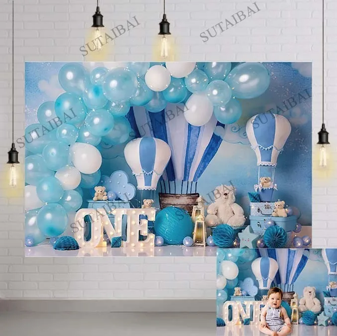 Newborn Boy Bear Portrait Backdrop Photo Studio Blue Balloons Hot Air Balloon Background One Birthday Cake Smash Photography
Newborn Boy Bear Portrait Backdrop Photo Studio Blue Balloons Hot Air Balloon Background One Birthday Cake Smash Photography