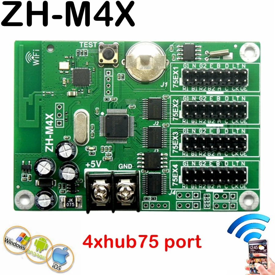 ZH-M4X асинхронная полноцветная светодиодная карта управления Wi-Fi с 4 портами hub75 384*64 пикселей для дисплея P2.5 P3 P4 P5 P6 P8 P10 Lintel
ZH-M4X асинхронная полноцветная светодиодная карта управления Wi-Fi с 4 портами hub75 384*64 пикселей для дисплея P2.5 P3 P4 P5 P6 P8 P10 Lintel