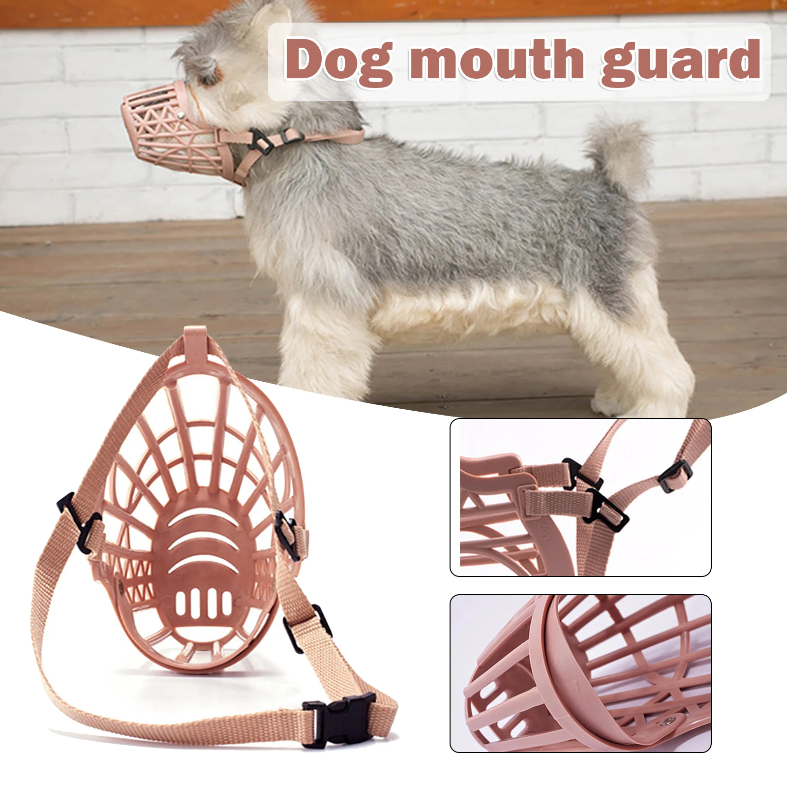 

Large Pet Dog Basket Muzzle Mouth Cover Mesh Cage No Barking Biting Chewing Outdoor Use Adjustable VJ-Drop