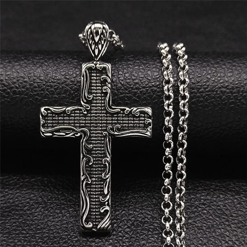 Cross Stainless Steel Chain Necklaces Silver Color Big Pendant Necklace Women/Men Jewelry collares de hombre NZZ277S05
Cross Stainless Steel Chain Necklaces Silver Color Big Pendant Necklace Women/Men Jewelry collares de hombre NZZ277S05