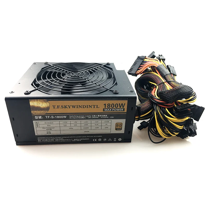 T.F.SKYWINDINTL 1800W Bitcoin PSU Ethereum Coin 1800W PSU asic bitcoin Miner 1800W ATX Power Supply Mining rx570 rx560 rx470
T.F.SKYWINDINTL 1800W Bitcoin PSU Ethereum Coin 1800W PSU asic bitcoin Miner 1800W ATX Power Supply Mining rx570 rx560 rx470