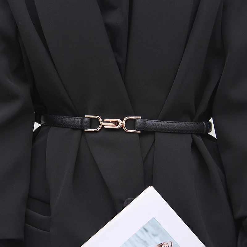 Gold Color Buckle Waist Belt for Women PU Leather Thin Ladies Dress Belt Adjustable Wild Black Belts Strap Female Wasitband
Gold Color Buckle Waist Belt for Women PU Leather Thin Ladies Dress Belt Adjustable Wild Black Belts Strap Female Wasitband