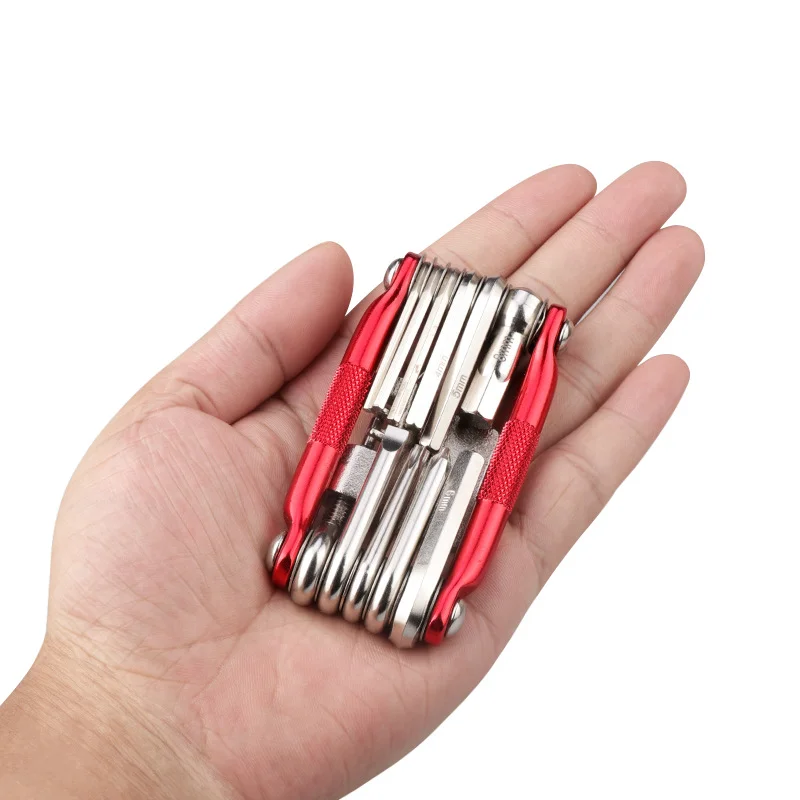 Cr-V Steel Foldable Multifunction Bicycle Repairing Tool Set Folding Hex Wrench Spanner Keychain Portable Metric Torx Hex Key 
Cr-V Steel Foldable Multifunction Bicycle Repairing Tool Set Folding Hex Wrench Spanner Keychain Portable Metric Torx Hex Key