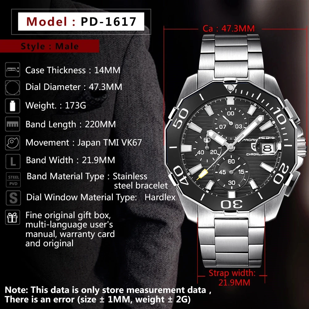 PAGANI Design Men's Quartz Watch Top Brand Luxury Watches Men's Casual Fashion Stainless Steel Waterproof Luminous Wristwatches
PAGANI Design Men's Quartz Watch Top Brand Luxury Watches Men's Casual Fashion Stainless Steel Waterproof Luminous Wristwatches