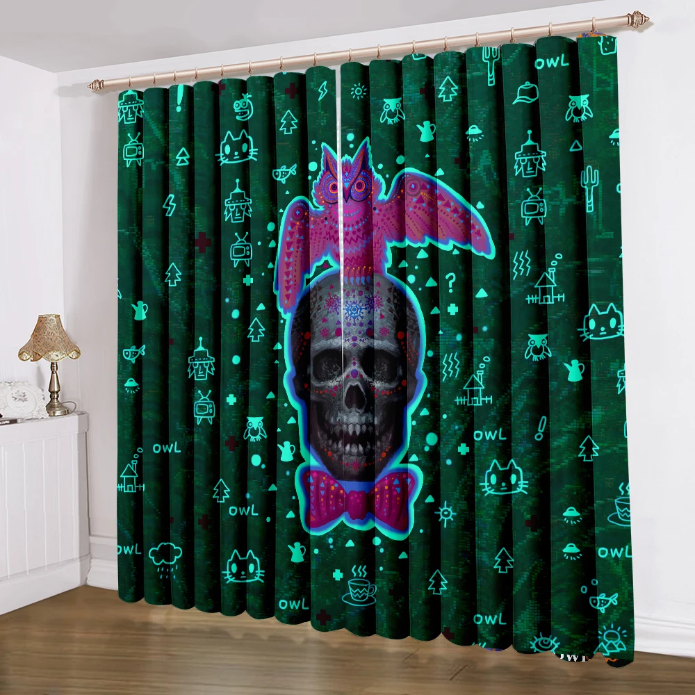 Skull Bathroom Curtains Cartoon Owl Dark Curtains Home Textile Curtain Blinds Living Room Decor Curtian Green Window Curtain
Skull Bathroom Curtains Cartoon Owl Dark Curtains Home Textile Curtain Blinds Living Room Decor Curtian Green Window Curtain