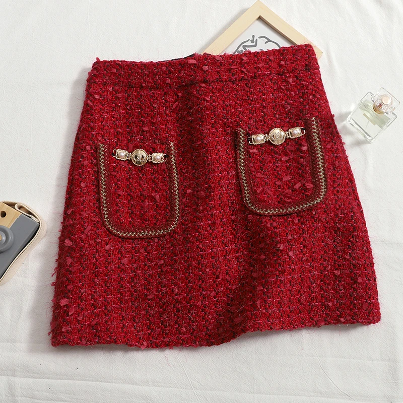 Elegant Pocket A-line Skirt Women 2021 Winter Woven Short Skirt Slim Package Hip Skirt Chic Y2K High Waist Sexy Party Skirt
Elegant Pocket A-line Skirt Women 2021 Winter Woven Short Skirt Slim Package Hip Skirt Chic Y2K High Waist Sexy Party Skirt