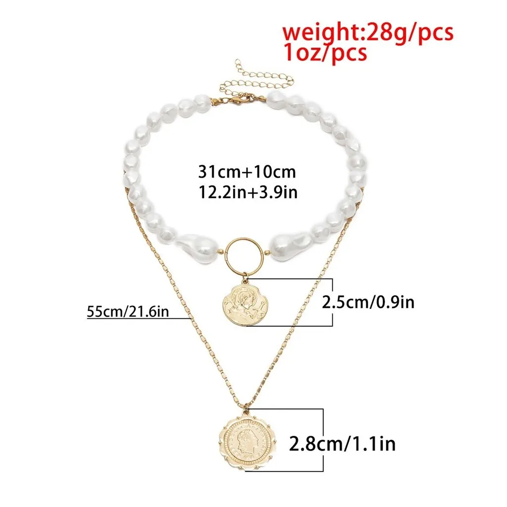 Female Elegant Personality Mix Necklace Multi Layer Profiled Pearl Rice Beads Collar Chain For Women Jewelry necklace women | Украшения и