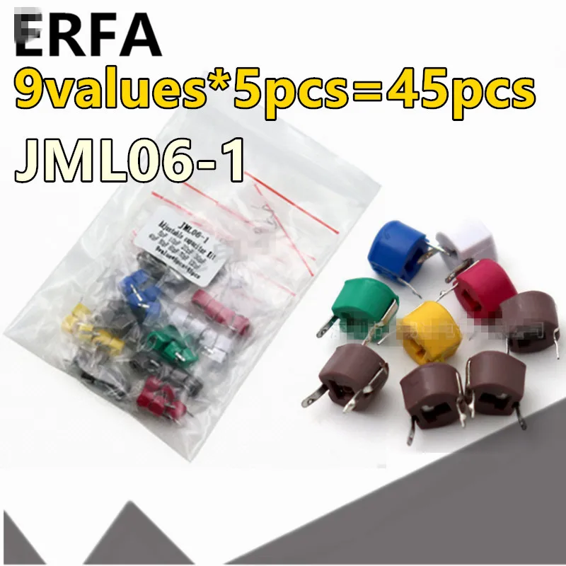 9values*5pcs=45pcs JML06-1-5/10/20/30/40/50P 60P 70P 120P JML06 DIP trimmer Adjustable capacitor
9values*5pcs=45pcs JML06-1-5/10/20/30/40/50P 60P 70P 120P JML06 DIP trimmer Adjustable capacitor