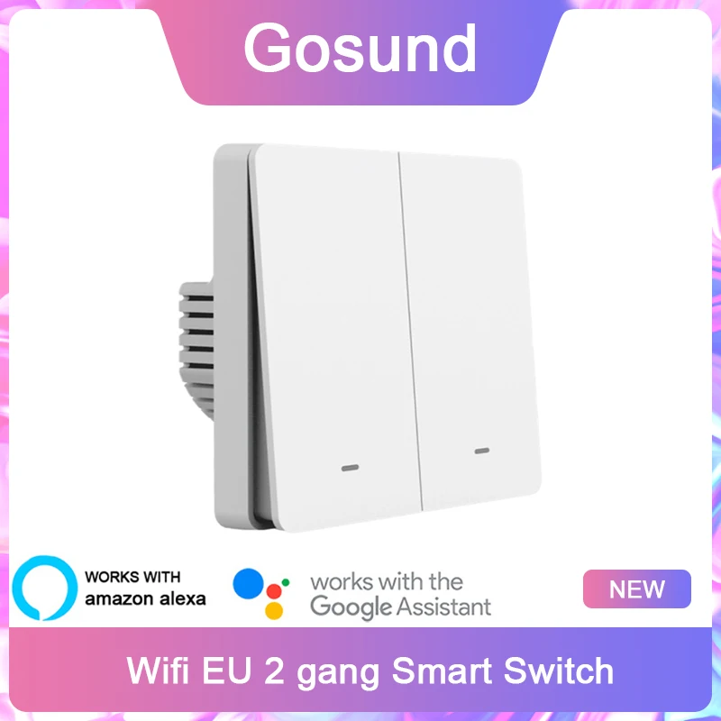 Gosund приложение Smart Life Управление Wi-Fi EU Стандартный 2 Gang умный переключатель передачи голоса, Управление переключатель работы с Alexa Google Home Smart ...
Gosund приложение Smart Life Управление Wi-Fi EU Стандартный 2 Gang умный переключатель передачи голоса, Управление переключатель работы с Alexa Google Home Smart ...