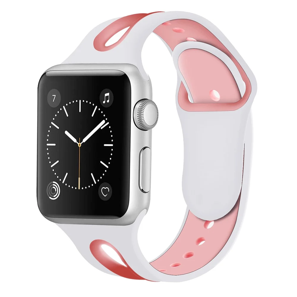 Silicone Strap For Apple Watch Band 44mm 40mm For Apple Watch Series 7 6 5 Brethable Watchband Sport Bracelet iwatch 3 38mm 42mm
Silicone Strap For Apple Watch Band 44mm 40mm For Apple Watch Series 7 6 5 Brethable Watchband Sport Bracelet iwatch 3 38mm 42mm