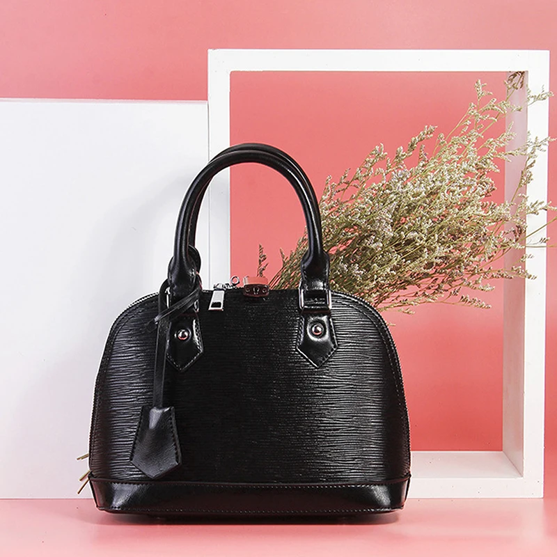 Ladies Handbags Split Leather Solid Color Zipper Bamboo Stick Pattern Shell One Shoulder Handbag Top Handle Bag 
Ladies Handbags Split Leather Solid Color Zipper Bamboo Stick Pattern Shell One Shoulder Handbag Top Handle Bag