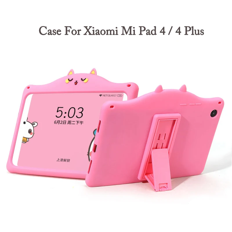 

Cartoon Silicon Cover Case For Xiaomi Mi Pad 4 8" Mipad4 stand Protective Case For Xiaomi Mi Pad4 plus 10.1" MiPad 4 Accessories