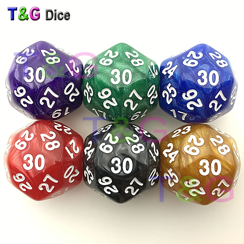 Board Game D30 Marbled Colors Gaming Dice Thirty Sided Die RPG For Birthday Parties Polyhedral 6pc/lot
Board Game D30 Marbled Colors Gaming Dice Thirty Sided Die RPG For Birthday Parties Polyhedral 6pc/lot