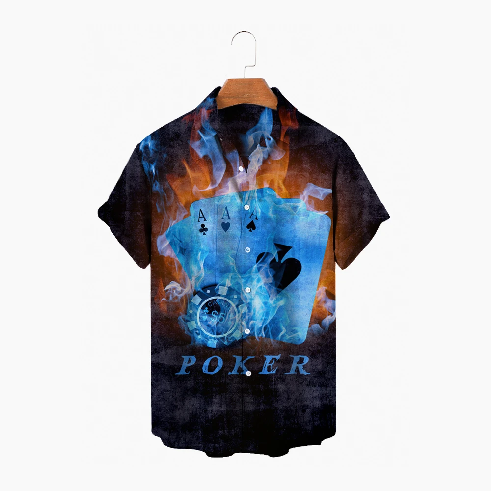 Men's Hawaiian Beach Shirt Casual One Button Playing Cards Short Sleeve Printed Shirt Fashion
Men's Hawaiian Beach Shirt Casual One Button Playing Cards Short Sleeve Printed Shirt Fashion