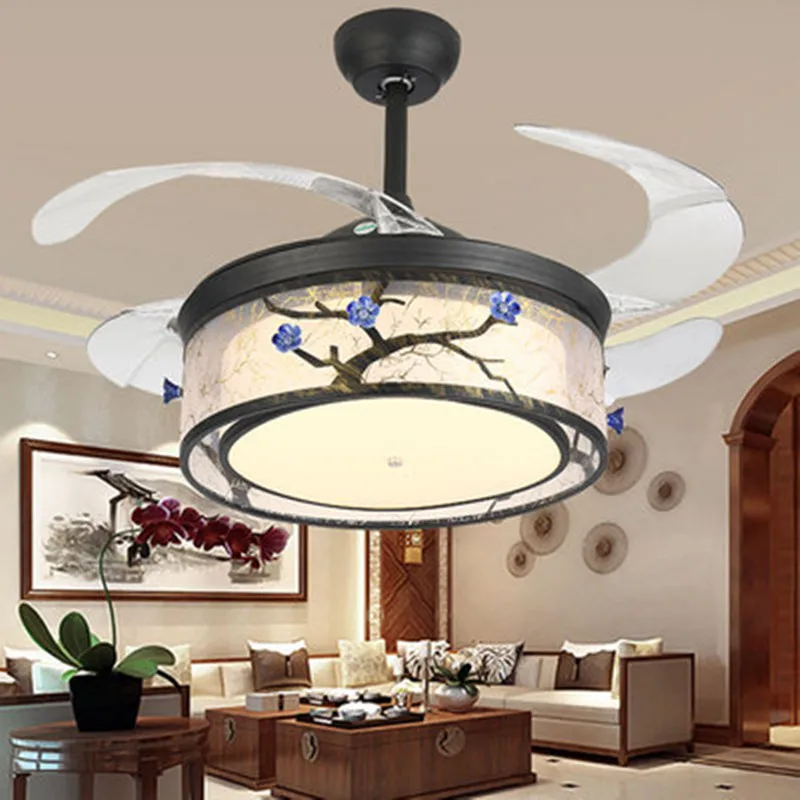 42" ceiling fans with invisible retractable blades Restaurant Modern Minimalist Chinese Style Plum blossom for lobby deco
42" ceiling fans with invisible retractable blades Restaurant Modern Minimalist Chinese Style Plum blossom for lobby deco