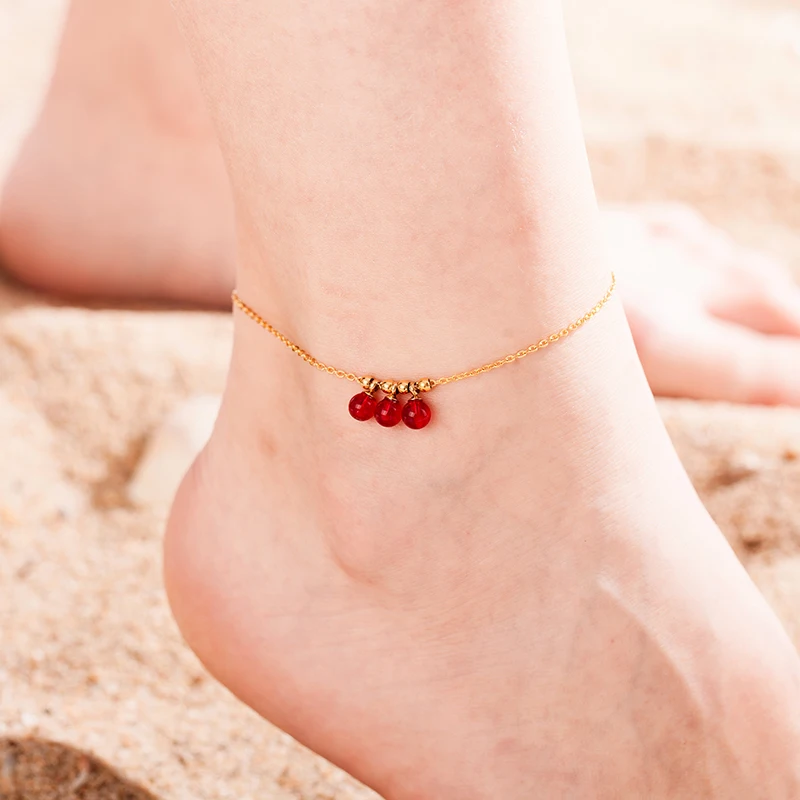 2021tendency Summer Fashion Tassel Red Ball Anklet Bracelet Titanium Steel Leg Chain Women's Girl Red Bead Foot Jewelry gift Hot
2021tendency Summer Fashion Tassel Red Ball Anklet Bracelet Titanium Steel Leg Chain Women's Girl Red Bead Foot Jewelry gift Hot
