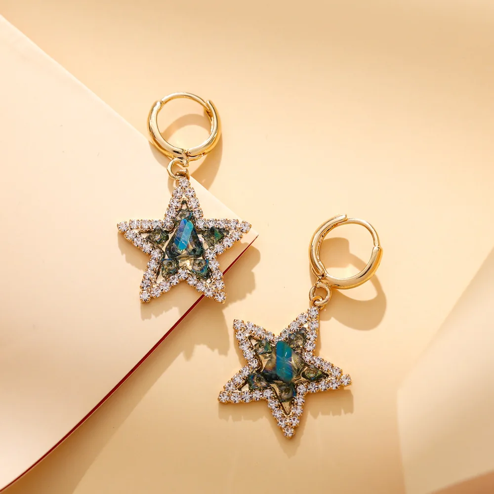 NEULRY Simple and sexy full diamond five-pointed star earrings trendy star-shaped personality elegant sense of women's earrings
NEULRY Simple and sexy full diamond five-pointed star earrings trendy star-shaped personality elegant sense of women's earrings