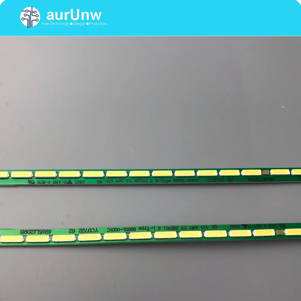 

New 2 PCS*75LED 605mm LED backlight stip for LG 55LA6800 6922L-0069A LC550EUH PF P1 55 V13 ART TV R L 6920L-0001C 6916L1210B 09B