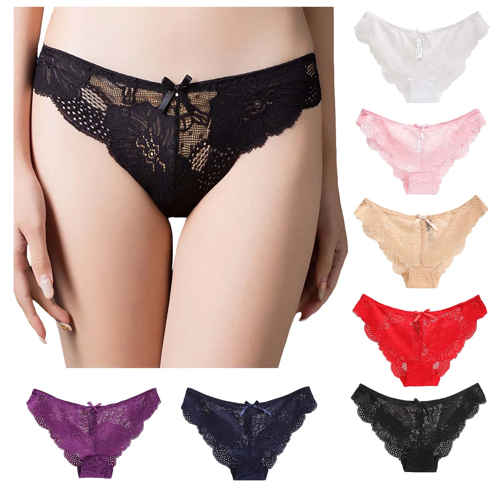 Women's Underwear Sexy Low Waist Panties Lace Transparent Sexy Lingerie Hot Erotic Thong Briefs Bowknot Sexy Underwear Comfort
Women's Underwear Sexy Low Waist Panties Lace Transparent Sexy Lingerie Hot Erotic Thong Briefs Bowknot Sexy Underwear Comfort