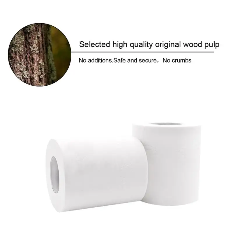 

Высококачественная туалетная бумага Джамбо, 4/2 рулона, 4 слоя натуральной древесины, мягкая Целлюлоза для туалетной бумаги, домашняя рулонн...