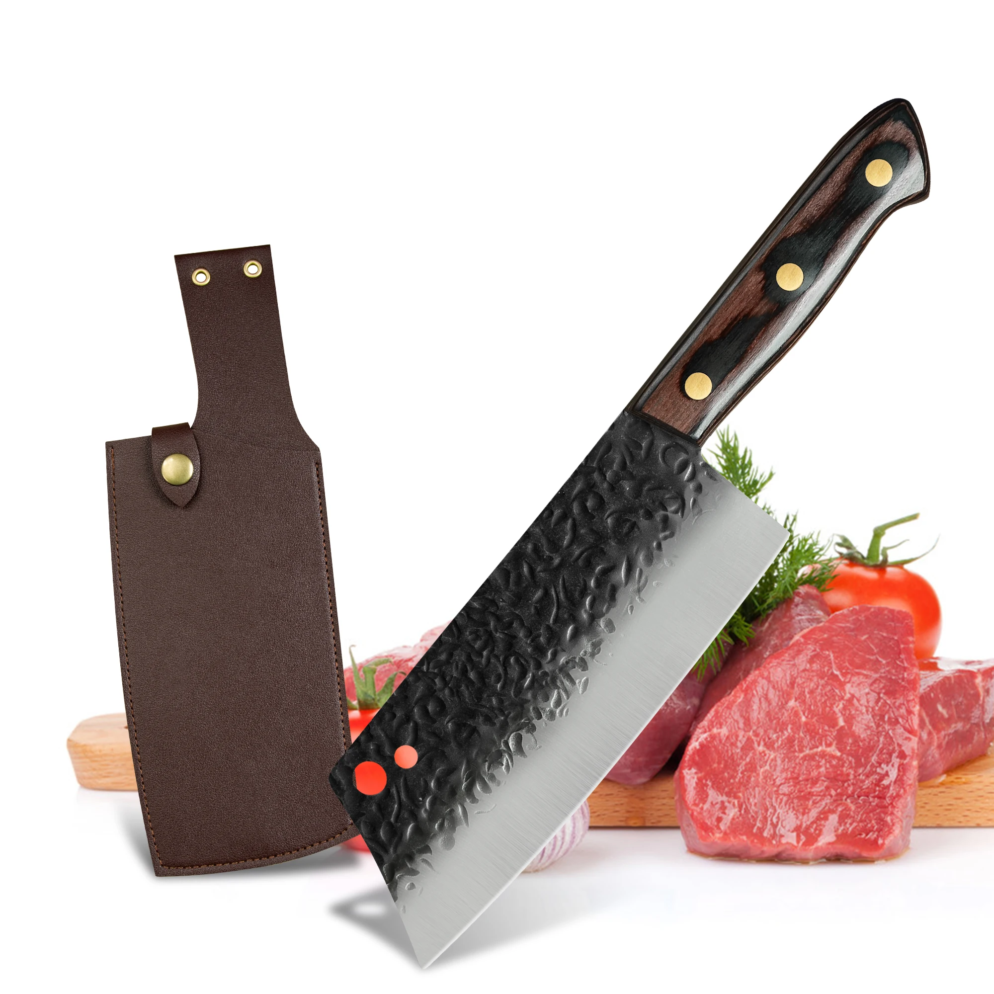 High Quality 8 Inch Kitchen Knife Sheath Gift Tools Cleaver Knives Stainless Steel Chinese Chef Knife With Full Tang Wood Handle
High Quality 8 Inch Kitchen Knife Sheath Gift Tools Cleaver Knives Stainless Steel Chinese Chef Knife With Full Tang Wood Handle