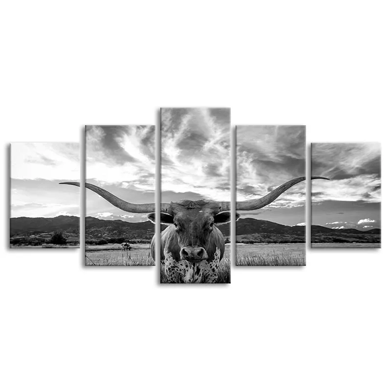5P Modern Black and White Background Animal Highland Cattle Wall Art Canvas Painting Picture Poster and Print Gallery Home Decor
5P Modern Black and White Background Animal Highland Cattle Wall Art Canvas Painting Picture Poster and Print Gallery Home Decor