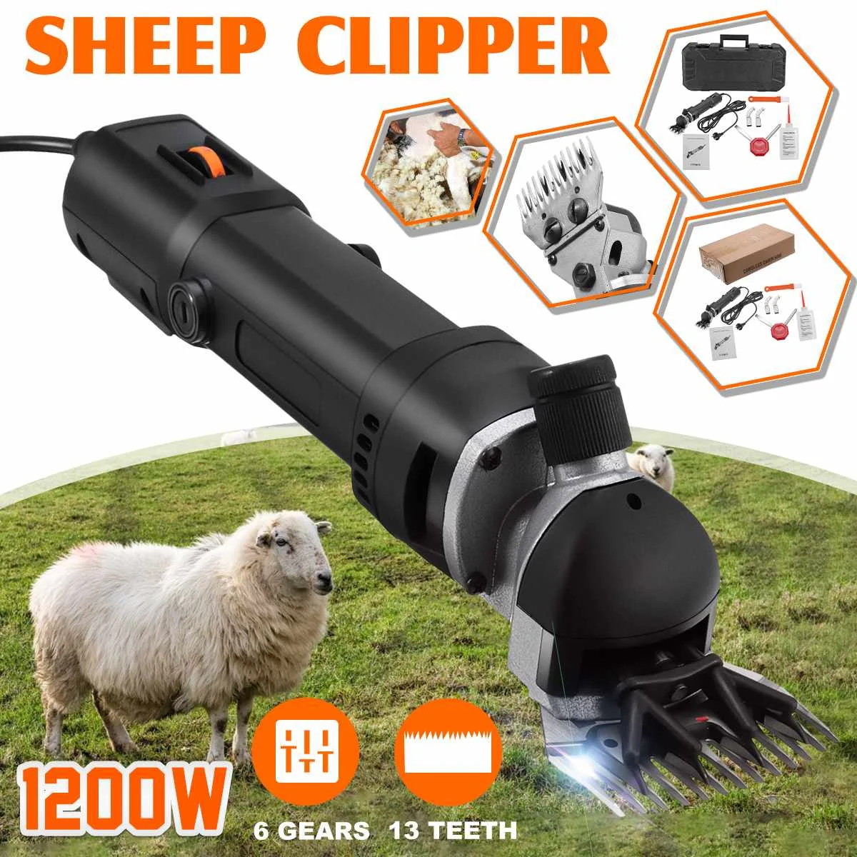 1200W 6 speed Electric Sheep Pet Hair Clipper Shearing Kit Shear Wool Cut Goat Pet Animal Shearing Supplies Farm Cut Machine
1200W 6 speed Electric Sheep Pet Hair Clipper Shearing Kit Shear Wool Cut Goat Pet Animal Shearing Supplies Farm Cut Machine